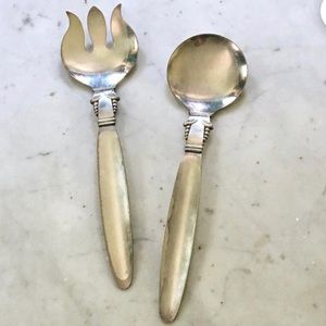 WINTHROP SALAD SERVERS SPOON FORK VINTAGE SILVER